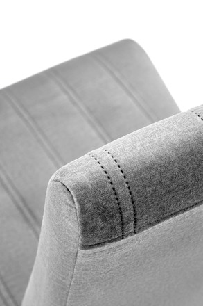 Dřevěná jídelní židle Halmar DIEGO 2 černá / tap. velvet prošívané pruhy - MONOLITH 85 (jasně šedá) (1p=2szt) (7)