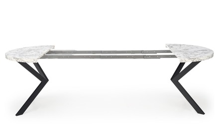 Moderní jídelní stůl Halmar PERONI rozkládací bílá mramor - černá (2p=1szt) (2 Karton) (2)