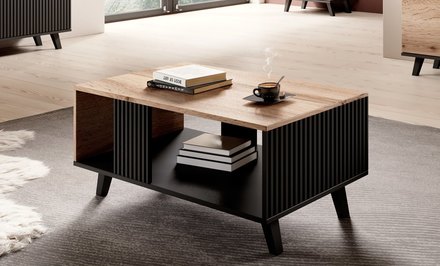 Konferenční stolek Halmar RANDOM LAW-1 dub wotan/černá (1p=1szt) (4)