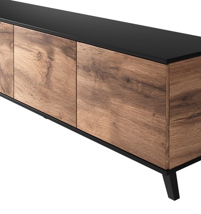 Televizní stolek Halmar RANDOM 200 cm dub wotan/černá (2p=1szt) (2 Karton) (3)