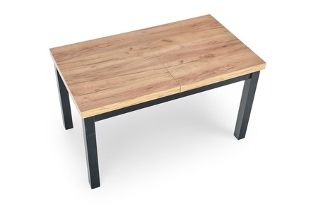 Moderní jídelní stůl Halmar TIAGO rozkládací 140-220/80 deska: dub, nohy: černá (3p=1szt) (3 karton) (3)