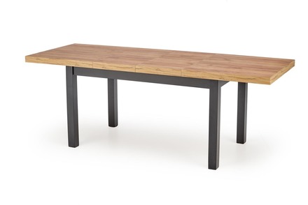 Moderní jídelní stůl Halmar TIAGO rozkládací 140-220/80 deska: dub, nohy: černá (3p=1szt) (3 karton) (2)