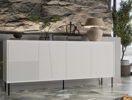 Komoda Halmar ABI bílá mat/ bílá mat (2 Karton) (2)