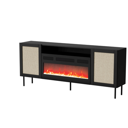 Komoda Halmar JUTA EF ( možnost instalace krbu ) černá mat (2 Karton) (2)