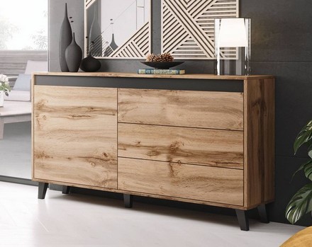 Komoda Halmar NORD stolek dub wotan/antracit (2 Karton)