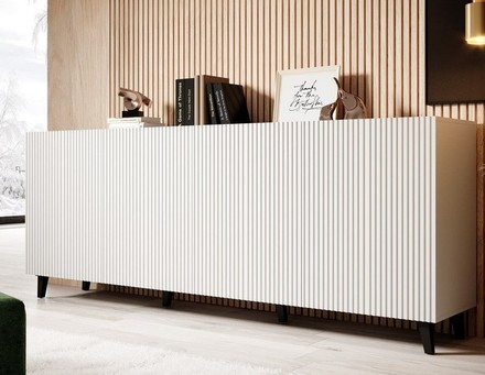 Komoda Halmar PAFOS komoda 200 4D bílá mat/ bílá mat (2 Karton) (2)