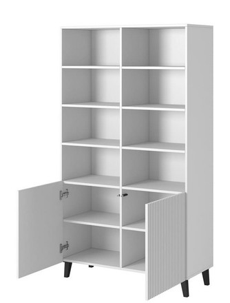 Regál Halmar PAFOS bílá mat/ bílá mat (2 Karton) (1)