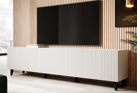 Televizní stolek Halmar PAFOS stolek 200 4D bílá mat/ bílá mat (2 Karton) (2)