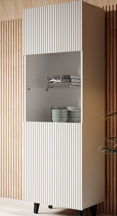 Vitrína Halmar PAFOS bílá mat/ bílá mat (2 Karton) (3)