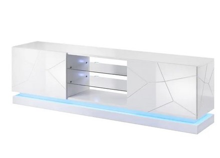 Televizní stolek Halmar QIU 200 bílá lesk (2 Karton)