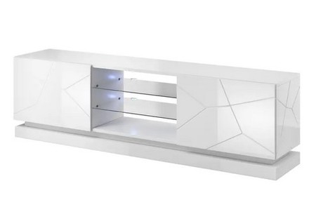 Televizní stolek Halmar QIU 200 bílá lesk (2 Karton) (1)