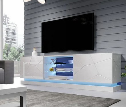 Televizní stolek Halmar QIU 200 bílá lesk (2 Karton) (2)