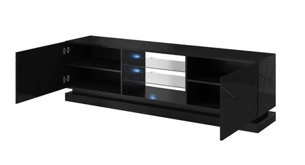 Televizní stolek Halmar QIU 200 černá lesk (2 Karton) (2)