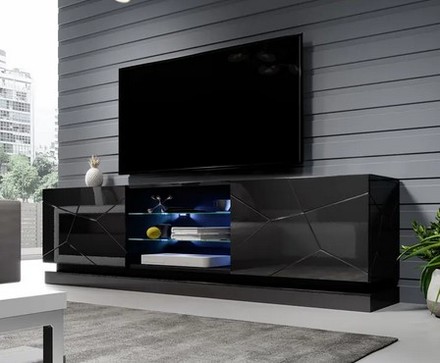 Televizní stolek Halmar QIU 200 černá lesk (2 Karton) (3)