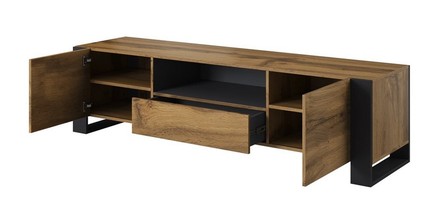 Televizní stolek Halmar WOOD stolek wotan/antracit (2 Karton) (2)