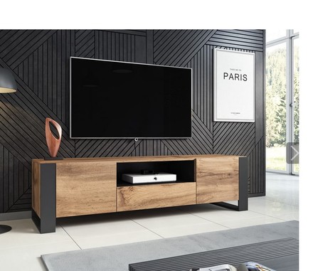 Televizní stolek Halmar WOOD stolek wotan/antracit (2 Karton) (3)