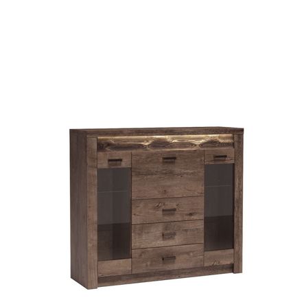 Vitrína Halmar INDIANAPOLIS I8 tmavý popel (2 Karton)