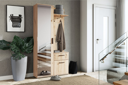 Šatní skříň Halmar LUX se zrcadlem artisan (2 Karton) (3)