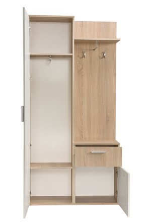 Šatní skříň Halmar LUX se zrcadlem sonoma (2 Karton) (1)