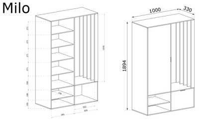 Šatní skříň Halmar MILO artisan (2 Karton) (2)