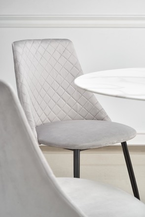 Moderní jídelní stůl Halmar AMBROSIO kulatý, deska - sklo, noha - černá (2p=1szt) (2 Karton) (8)