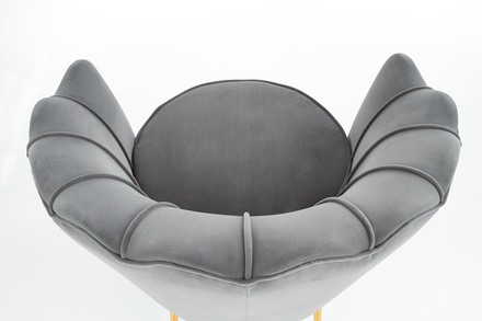 Křeslo Halmar AMORINITO šedá / zlatá (6)