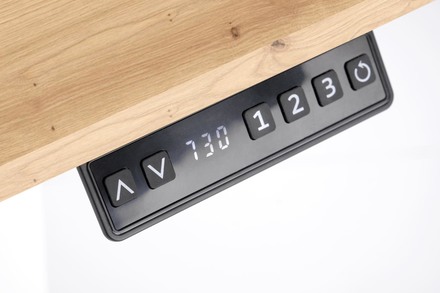 Psací stůl Halmar B53 s funkcí nastavení výšky, dub zlatá / černá (1p=1szt) (2)