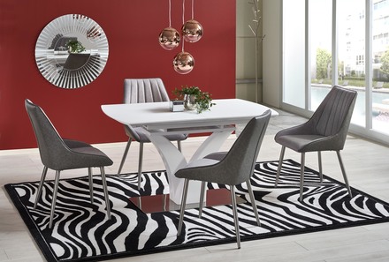 Moderní jídelní stůl Halmar PALERMO rozkládací bílá mat (3p=1szt) (3 karton) (1)