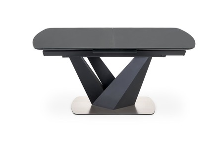 Moderní jídelní stůl Halmar PATRIZIO rozkládací deska - tmavě šedá, noha - černá (2p=1szt) (2 Karton) (2)