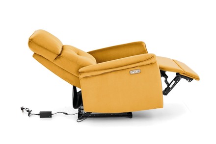 Elektrické rozkládací křeslo Halmar SEMIR s funkcí elektrického rozkládání / zásuvka USB, hořčicová (2p=1szt) (2 Karton) (5)