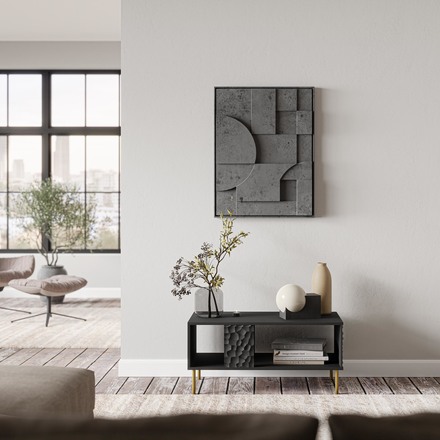 Konferenční stolek Halmar BULLET LAW-1 černá, nohy: zlatá (1P=1SZT) (4)