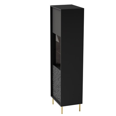 Vitrína Halmar BULLET W-1 černá, nohy: zlatá (2P=1SZT) (2 Karton) (3)