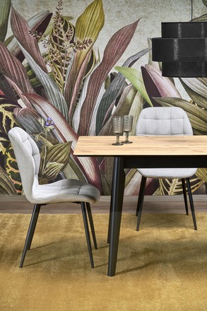 Moderní jídelní stůl Halmar GULIAN rozkládací, deska - dub wotan, nohy - černá (2p=1szt) (2 Karton) (10)