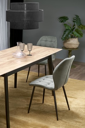 Moderní jídelní stůl Halmar GULIAN rozkládací, deska - dub wotan, nohy - černá (2p=1szt) (2 Karton) (11)