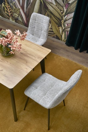 Moderní jídelní stůl Halmar GULIAN rozkládací, deska - dub wotan, nohy - černá (2p=1szt) (2 Karton) (16)