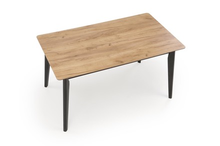 Moderní jídelní stůl Halmar GULIAN rozkládací, deska - dub wotan, nohy - černá (2p=1szt) (2 Karton) (5)