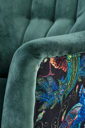 Křeslo Halmar PAGONI tmavě zelená / černá (tkanina Bluvel #78) (1p=1szt) (5)