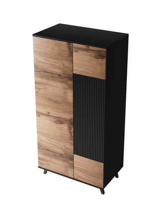 Šatní skříň Halmar RANDOM S-1 dub wotan/černá (3p=1szt) (3 karton) (4)