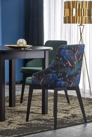 Moderní jídelní stůl Halmar RINGO barva deska černá, nohy - černá (102-142x102x76 cm) (2p=1szt) (2 Karton) (10)