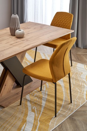 Moderní jídelní stůl Halmar XARELTO rozkládací dub wotan - černá (1p=1szt) (13)