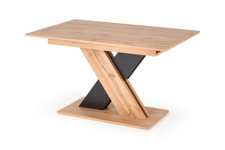 Moderní jídelní stůl Halmar XARELTO rozkládací dub wotan - černá (1p=1szt) (2)