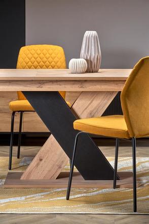 Moderní jídelní stůl Halmar XARELTO rozkládací dub wotan - černá (1p=1szt) (10)