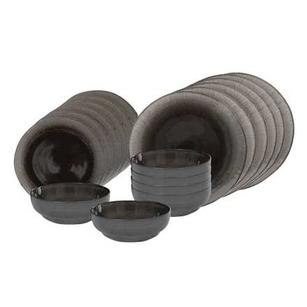 Jídelní sada talířů HIT HT-24327376 18 ks Earth