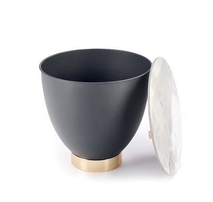 Konferenční stolek Halmar CECILIA_S bílá mramor / šedá / zlatá (2p=1szt) (2 Karton) (2)