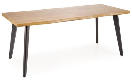 Dřevěný jídelní stůl Halmar DICKSON 2  rozkládací 150-210/90 cm, deska - přírodní, nohy - černá (2p=1szt) (2 Karton)