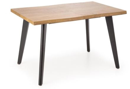 Dřevěný jídelní stůl Halmar DICKSON 2  rozkládací 150-210/90 cm, deska - přírodní, nohy - černá (2p=1szt) (2 Karton) (4)