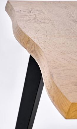 Dřevěný jídelní stůl Halmar DICKSON 2  rozkládací 150-210/90 cm, deska - přírodní, nohy - černá (2p=1szt) (2 Karton) (8)