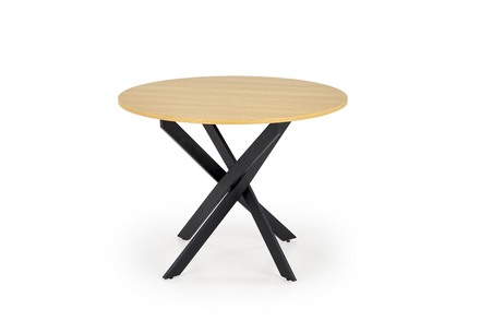 Moderní jídelní stůl Halmar EDGAR, deska - dub zlatý, nohy - černá (2 Karton) (2)