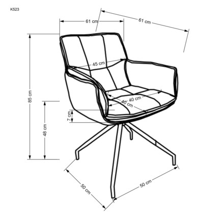 Moderní jídelní židle Halmar K523 hnědá / tmavě hnědá (11)