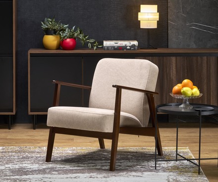 Křeslo Halmar MILANO 1S béžová tap. Castel 15 (1p=1szt) (10)